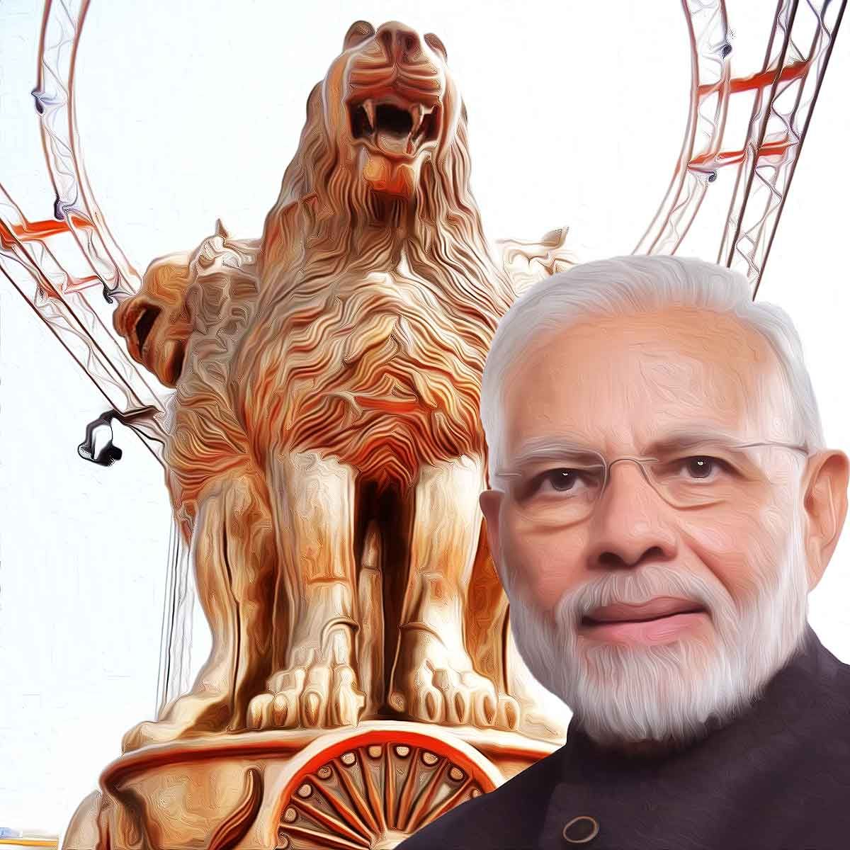 Liberals' find issues with the design of National Emblem statue because the lions are roaring 