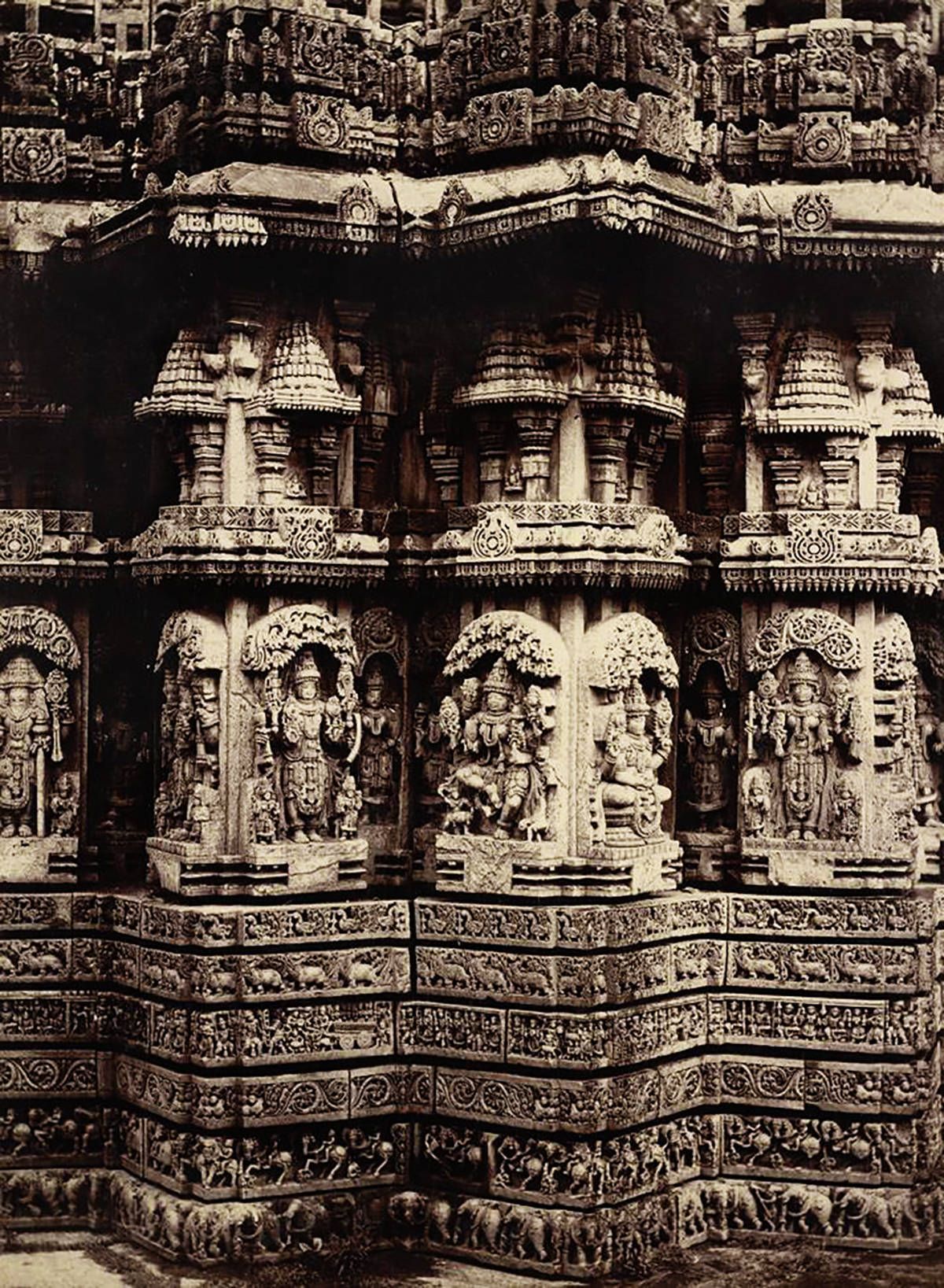 Details of carvings at the Prasanna Chennakesava temple, Somnathpur - 1895