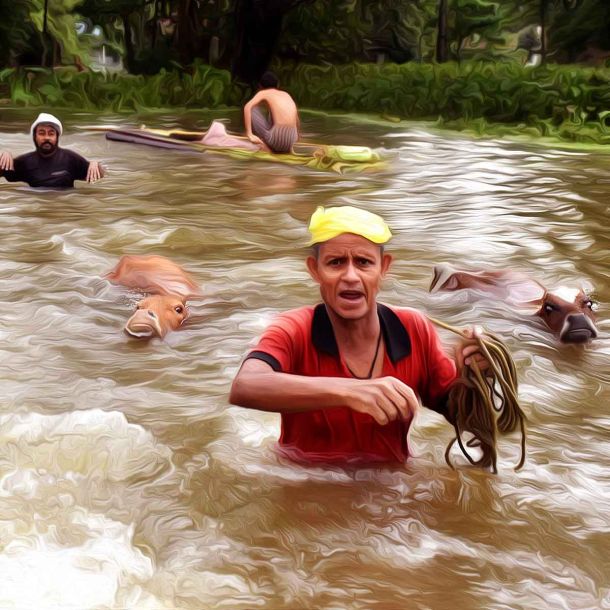 Many areas of Cachar district's badly impacted Silchar town remain submerged