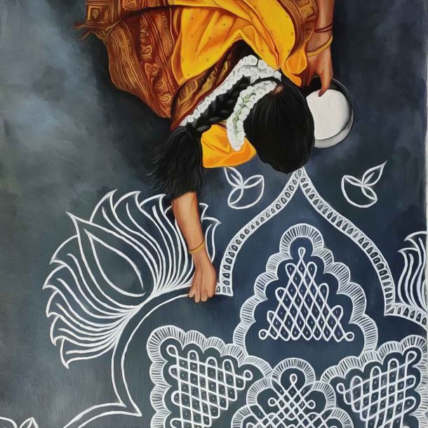 How an Ancient Indian Art Utilizes Mathematics, Mythology, and Rice