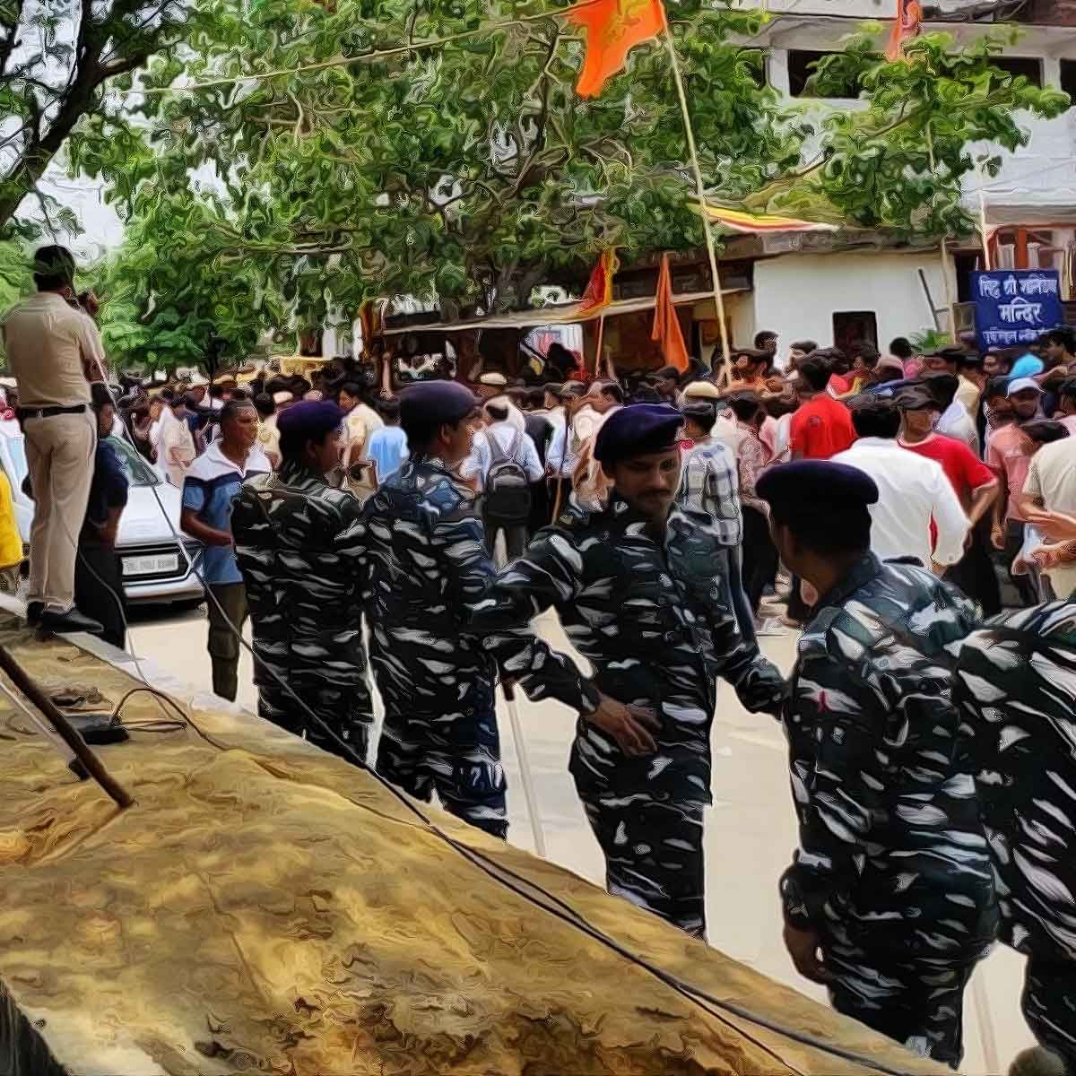 Hindus protest to stop demolition of old Shani-Hanuman temple, demolition orders issued by PWD Delhi