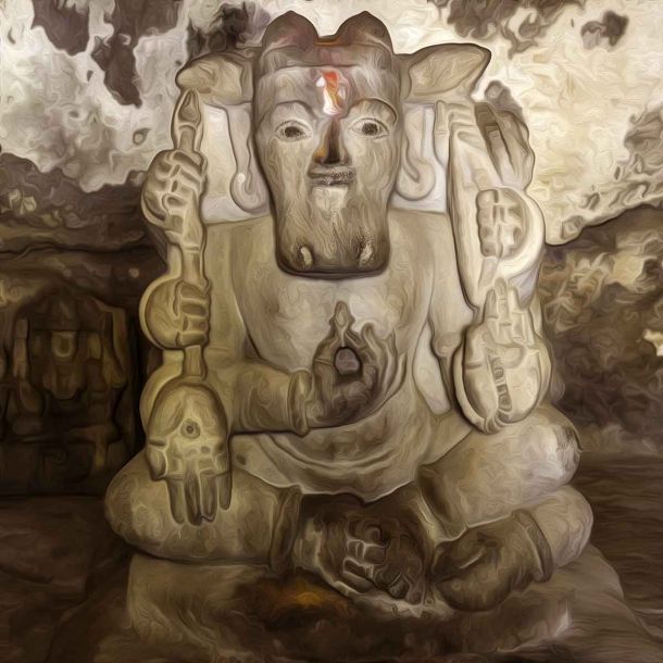 Rare Agni Murti at the Agnivrush temple in Pateshwar Shiva temple complex at Degaon near Satara in Maharashtra