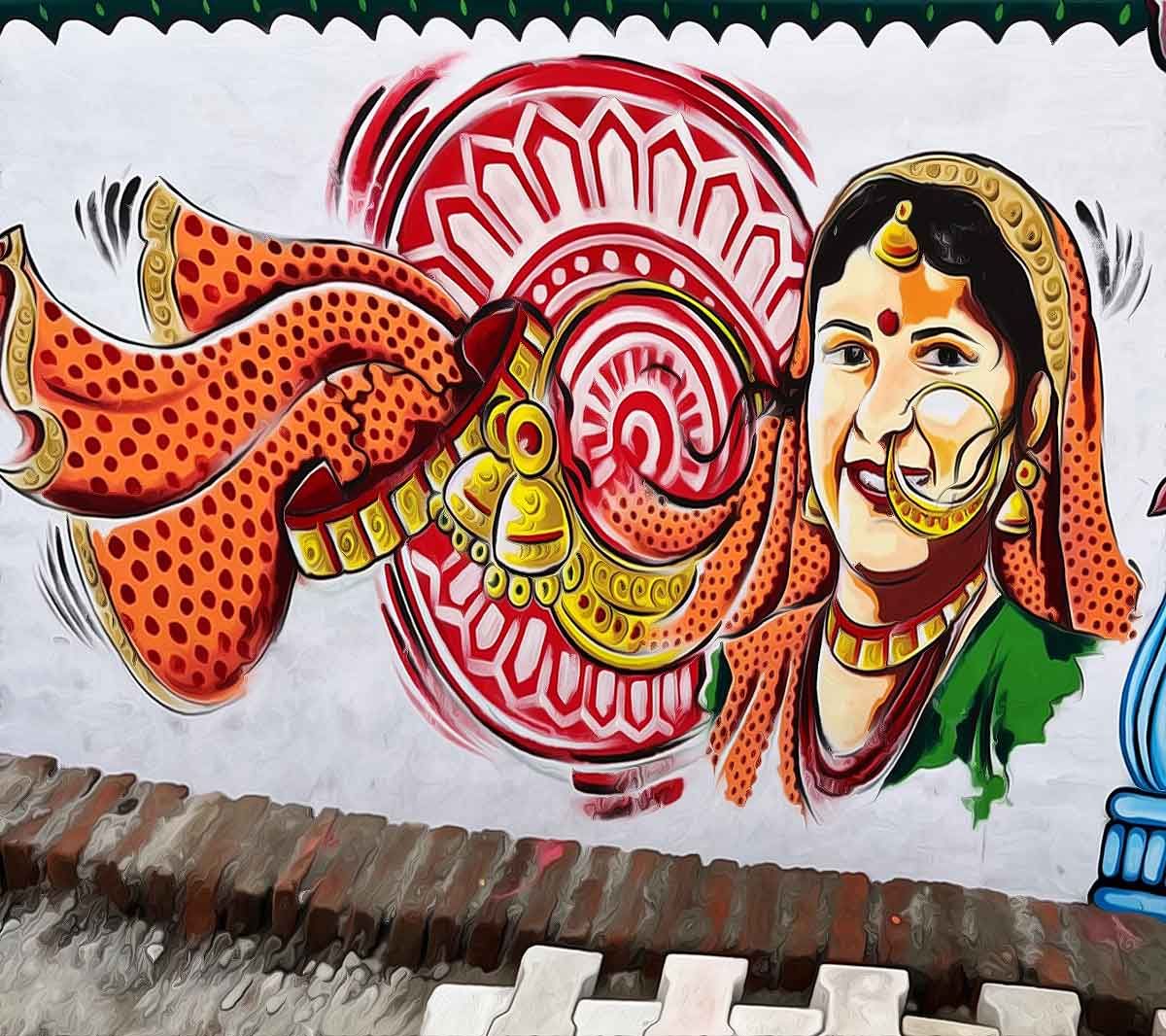 Ramnagar, located in the state of Uttarakhand, is renowned for its vibrant and captivating wall art